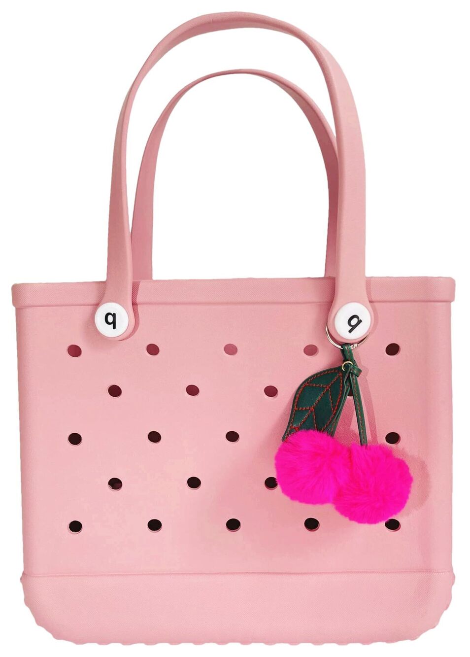 6930 Cute Hot Pink Cherry Charms for Bogg Bag Accessories Rubber Beach Bag